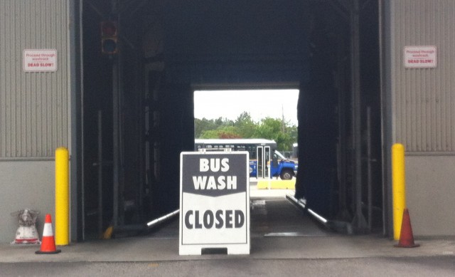 Bus wash closed at Surrey Transit Centre