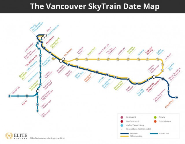 Valentine's Day may be over for another year but check out this SkyTrain dating map from Elite Singles!