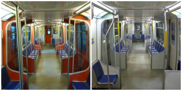 SkyTrain lighting before and after