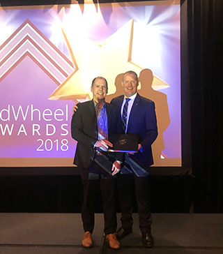 Steve Vanagas, TransLink's vice-president of customer communications and public affairs, accepted the award for TransLink at APTA’s 2018 Marketing & Communications Workshop in San Francisco earlier this week with JC Vannatta, Chair, APTA Marketing & Communications Committee.