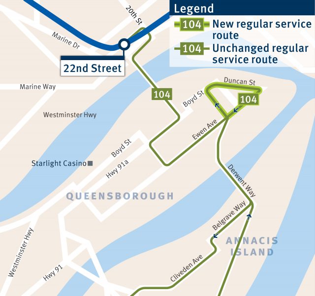 New 104 route starting on Sept. 3, 2018