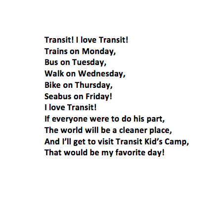 Kai wrote us an I Love Transit poem!