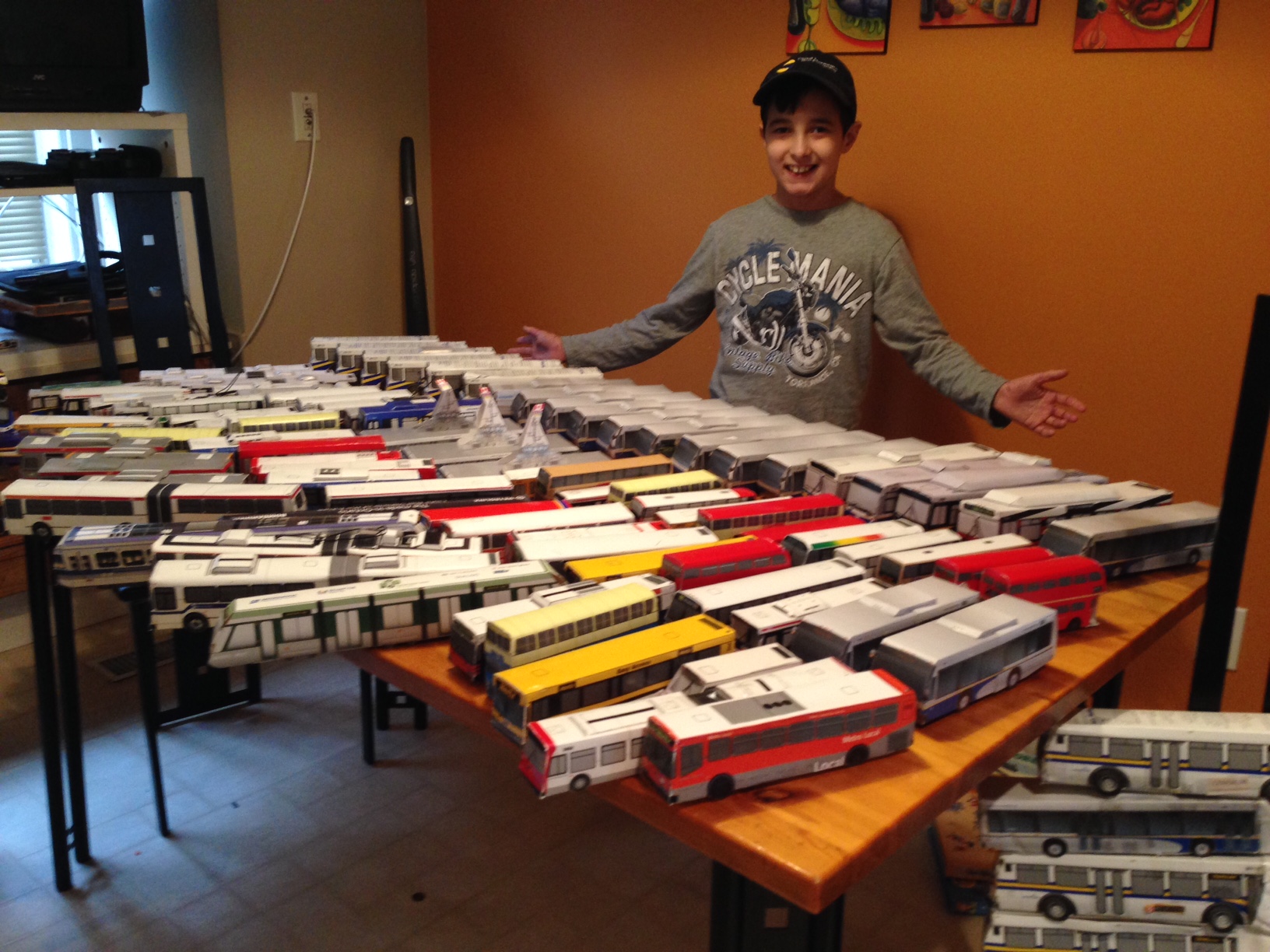 Trevor showed us his collection of transit vehicles!