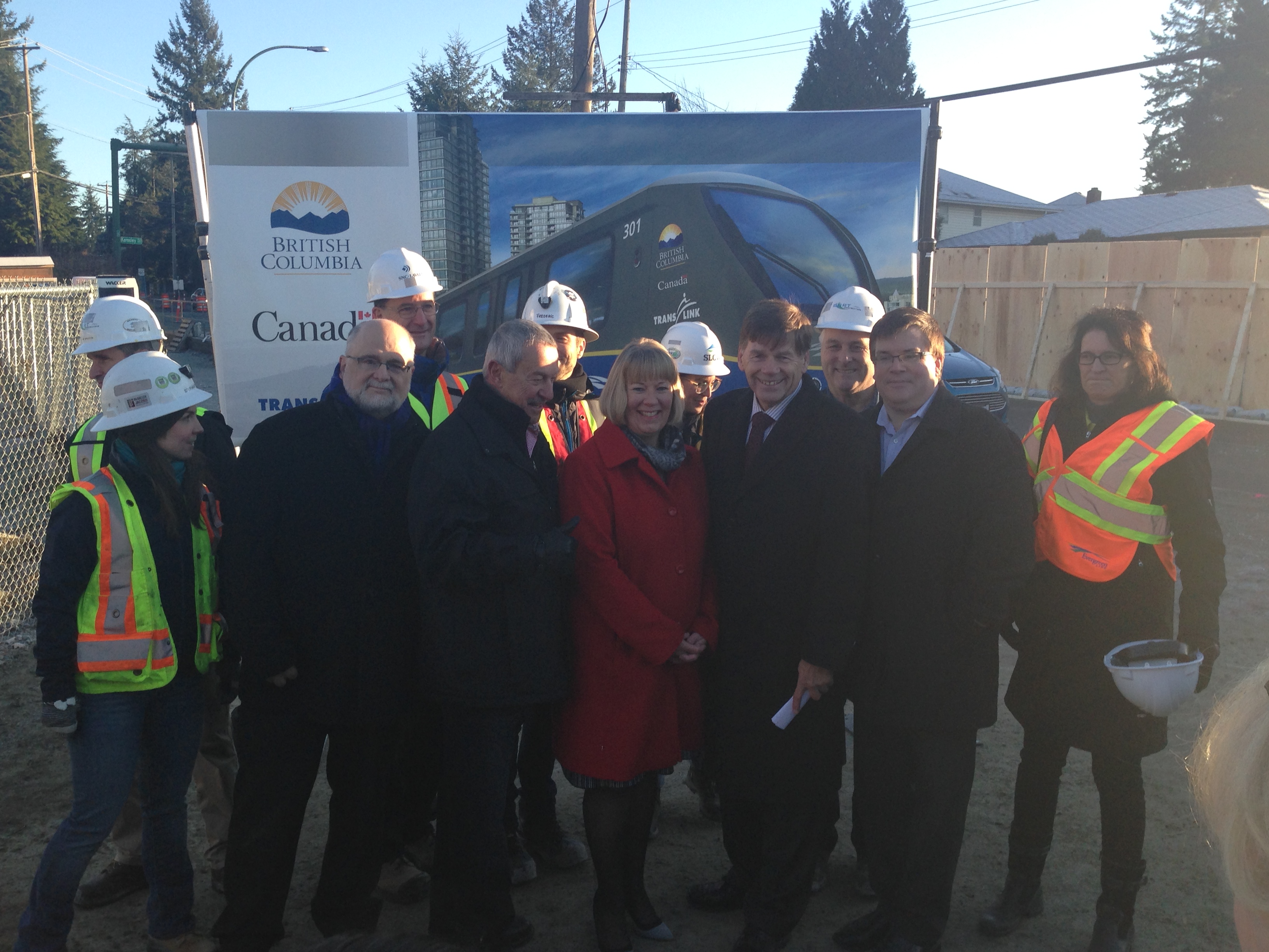 Left to right: Ron McKinnon, MP for Coquitlam-Port Coquitlam, Minister Peter Fassbender, MLA Linda Reimer, Port Moody-Coquitlam, Barry Forbes, Board Chair, TransLink, Mayor of Port Moody Mike Clay