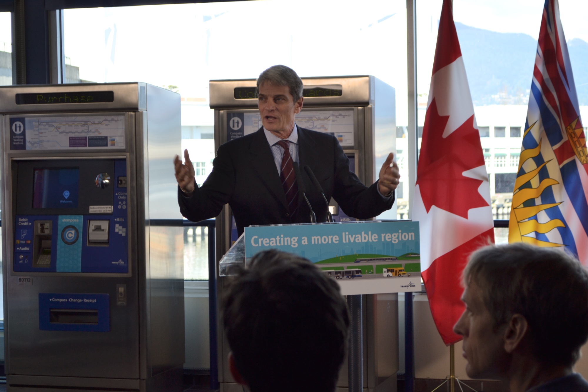 Kevin Desmond speaks at podium during 10-Year Vision funding announcement