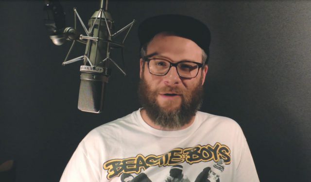 Vancouver actor Seth Rogen records his voice announcements for the SkyTrain system