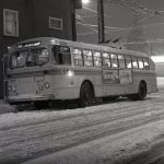 Snowy night at Slocan and Kingsway, 1980