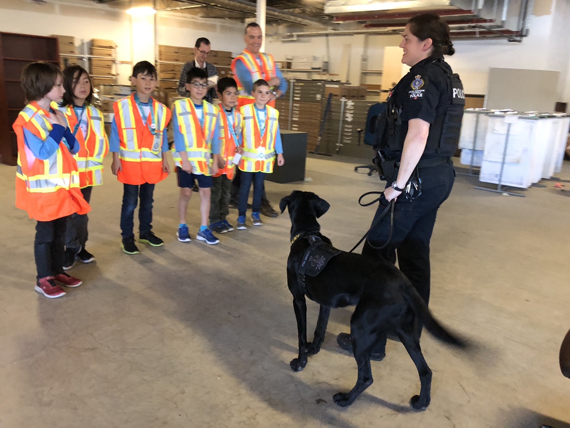 With Transit Police dog