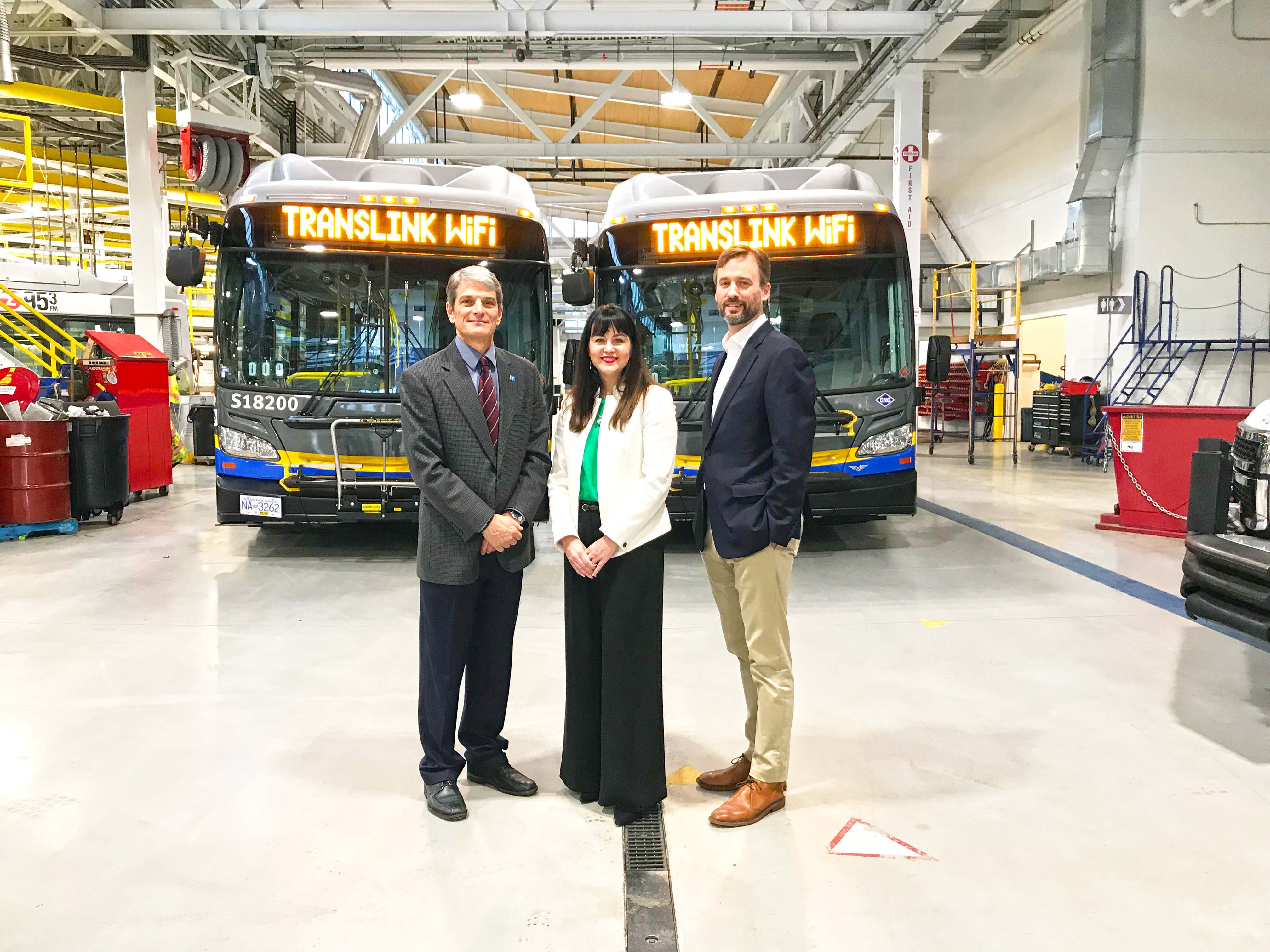 Pictured (L-R): Kevin Desmond, CEO, TransLink, Katherine Emberly, President, Business, Brand Marketing & Communications, Shaw Communications, and Guy Akester Director of Real Estate Programs and Partnerships, TransLink