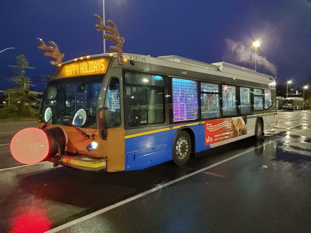The Reindeer Bus gets ready to make its rounds picking up toys. 