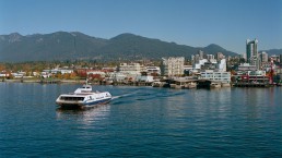 Photo of SeaBus sailing in the Burrard Inlet