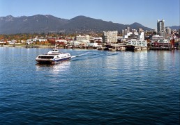 Photo of SeaBus sailing in the Burrard Inlet