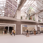 Rendering of the upgraded Burrard Station concourse