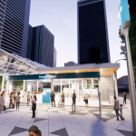 Rendering of the upgraded Burrard Station entrance and plaza