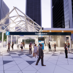 Rendering of the upgraded Burrard Station entrance plaza