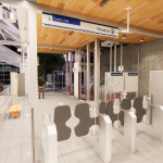 Rendering of the upgraded Burrard Station entrance to elevators