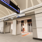 Rendering of the upgraded Burrard Station platform elevator lobby