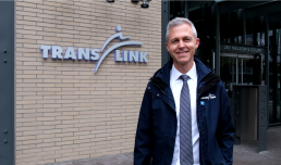A portrait of TransLink CEO Kevin Quinn outside the head office