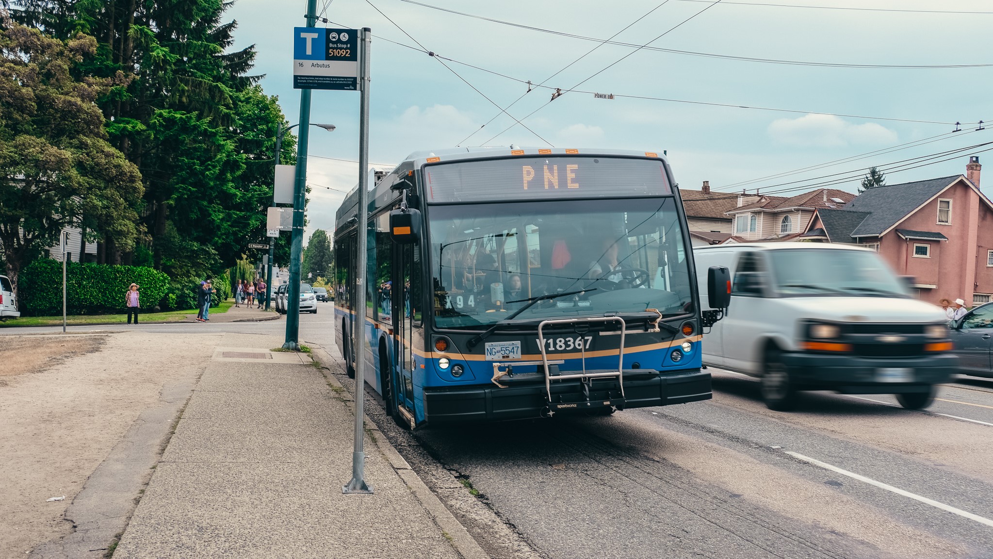 The PNE Special bus arrives at Hastings and Renfrew