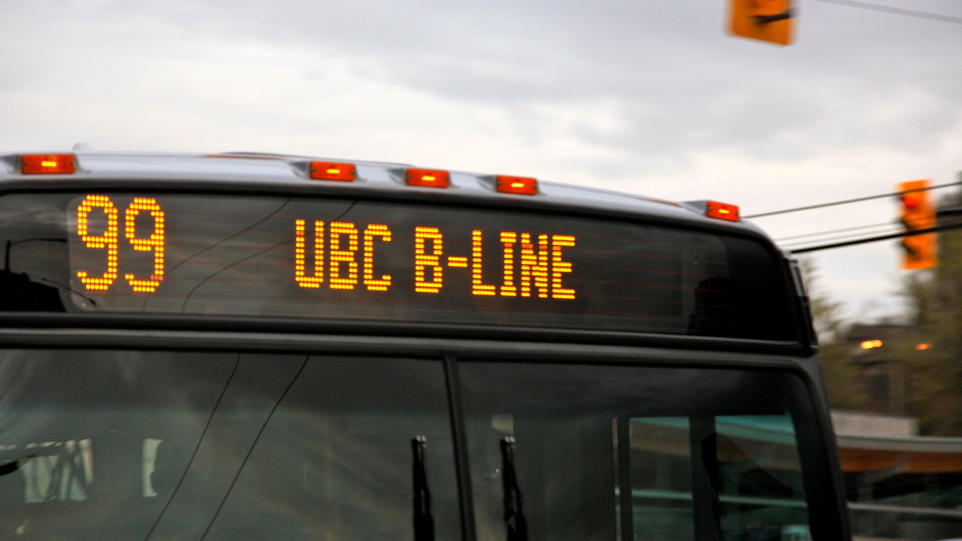 99 UBC B-Line destination sign