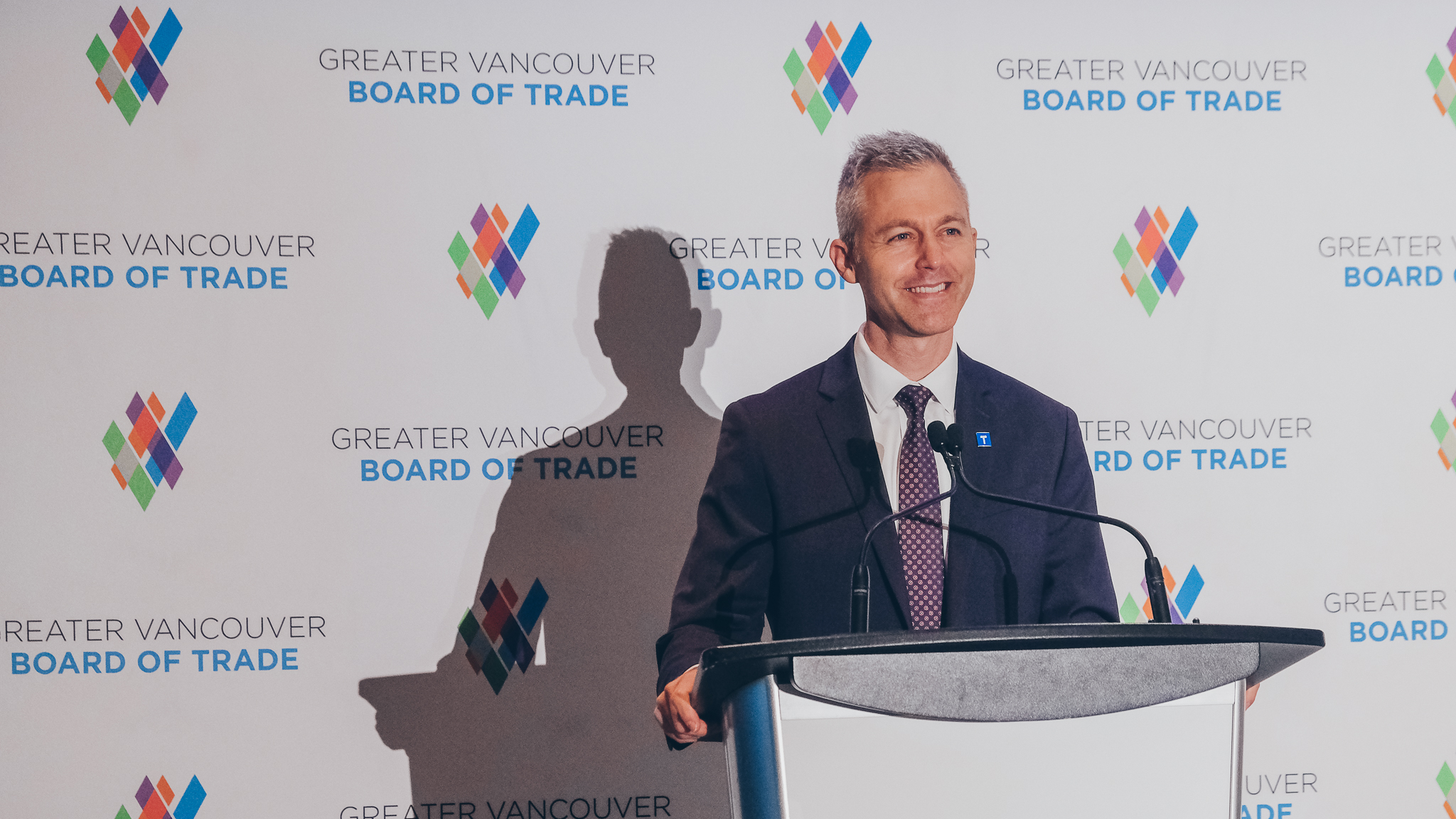 TransLink CEO Kevin Quinn delivers his keynote at the Greater Vancouver Board of Trade on November 19, 2021