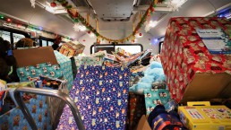 Toys fill up a TransLink bus