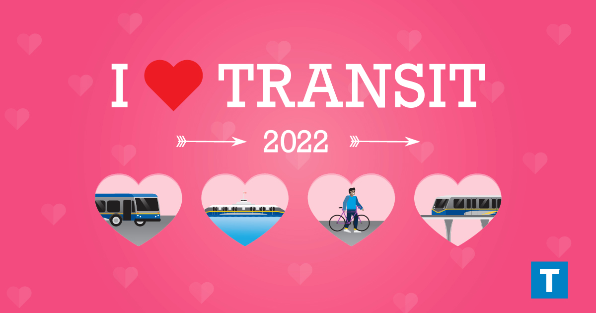 Graphic with text I Love Transit
