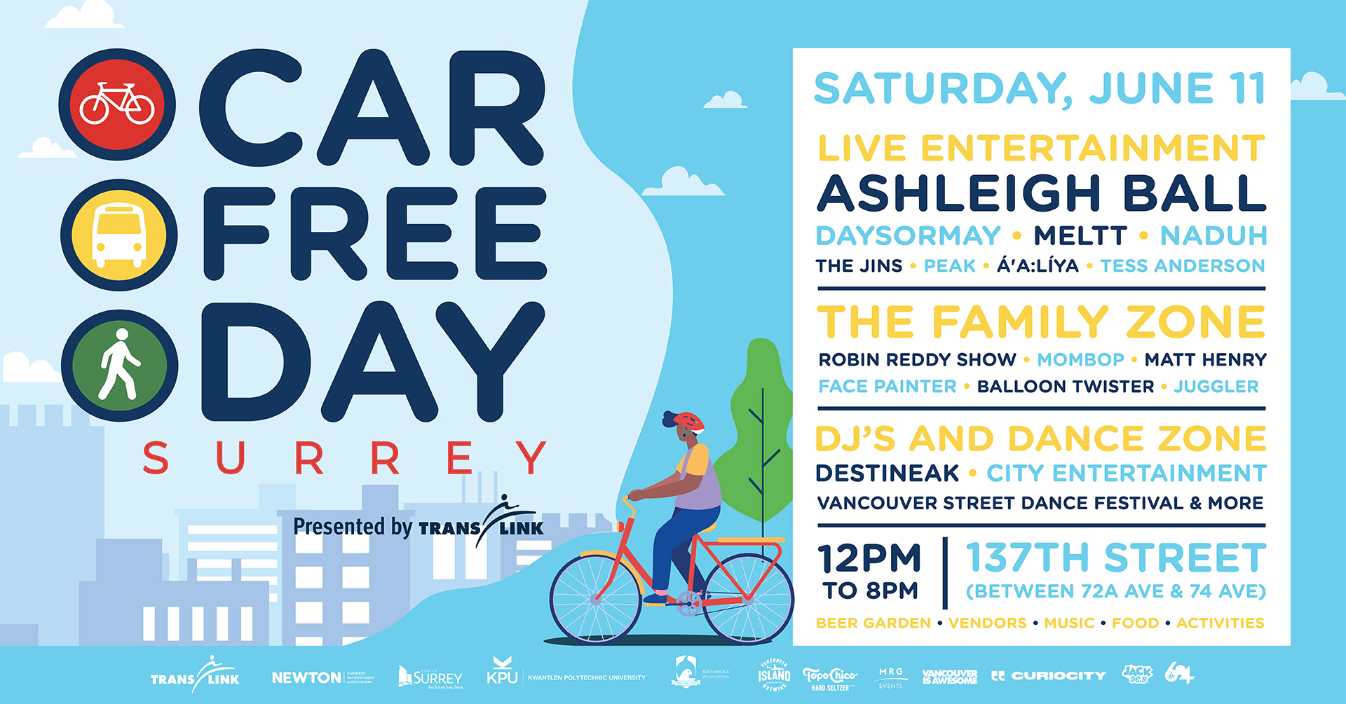 Banner for Car Free Day Surrey