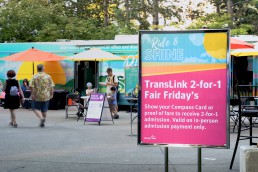 TransLink 2-for-1 Fair Friday's sign at the 2022 PNE Fair