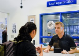 Customer speaks to a Lost Property Clerk to retrieve lost items