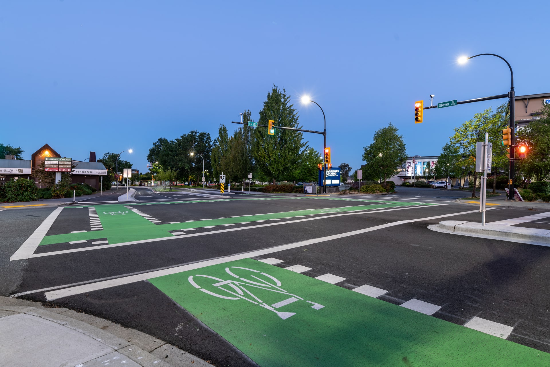 The upgraded bike path along Glover Rd in the City of Langley