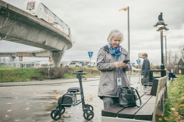 Load more UPLOADING 1 / 1 – Senior lady with a walker using her phone. SkyTrain in the background..jpg ATTACHMENT DETAILS Senior lady with a walker using her phone. SkyTrain in the background.