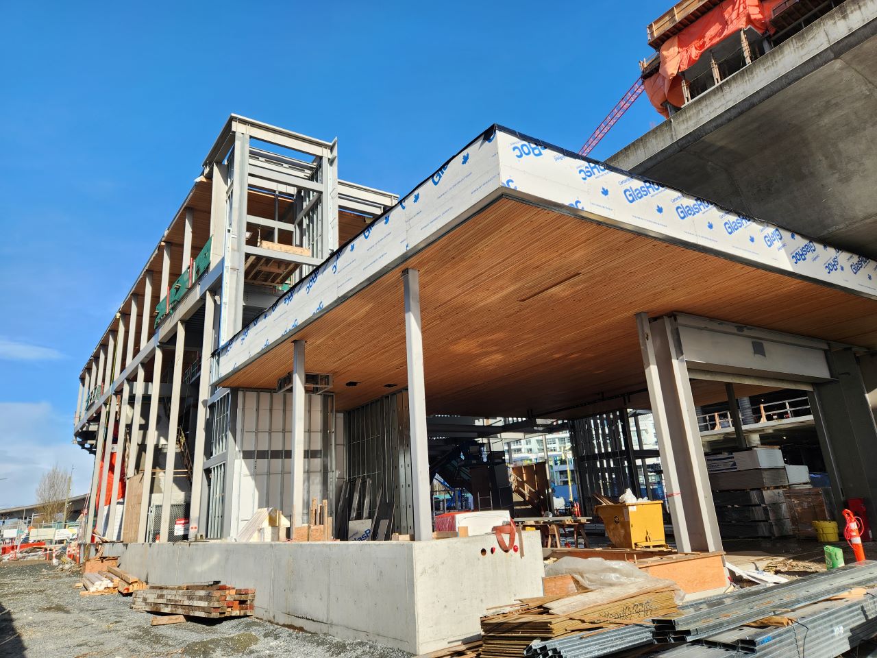 The entrance to Capstan Station under construction as of March 2023