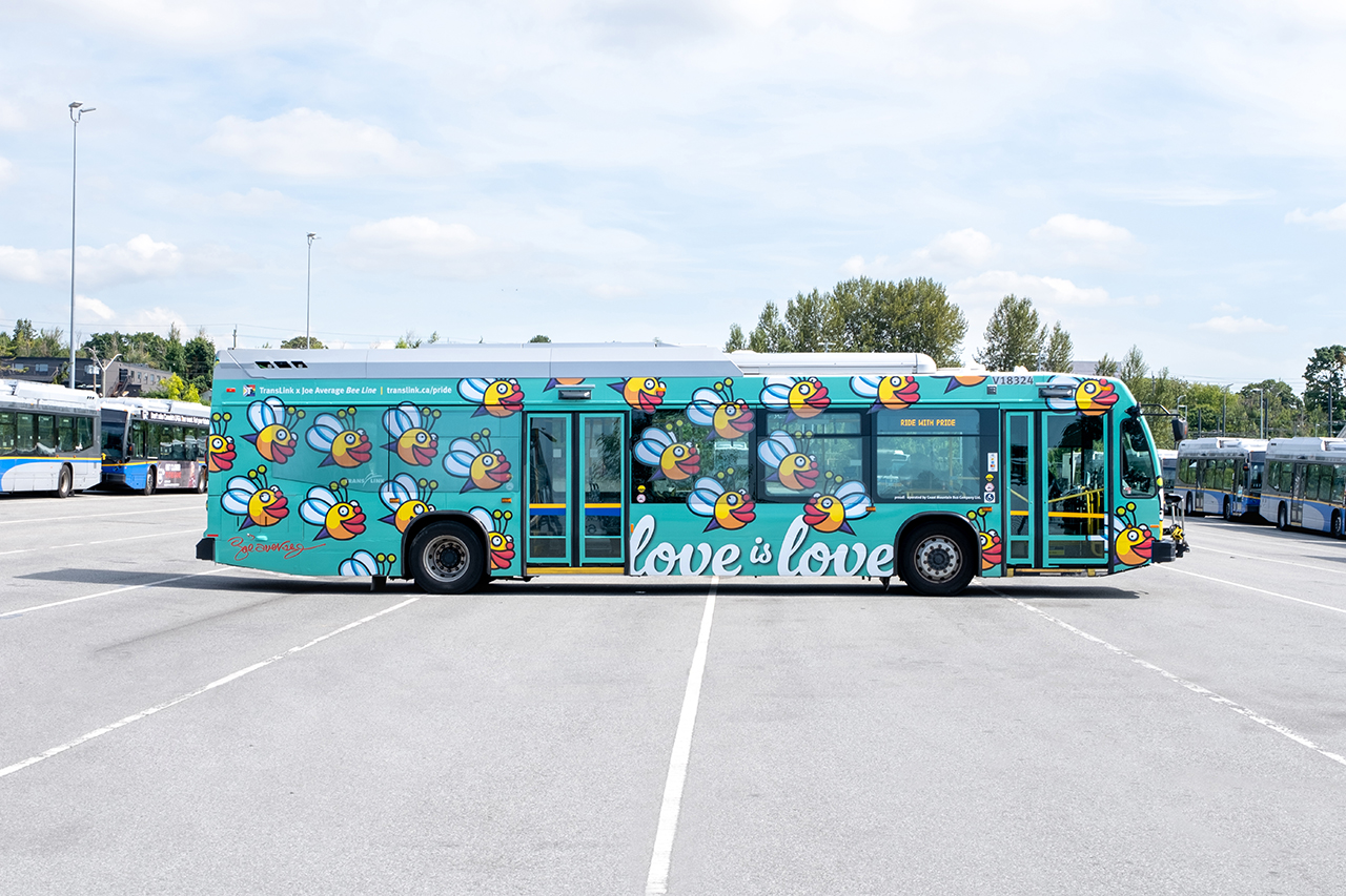 2023 Pride Bus wrapped with Bee Line by Joe Average 2