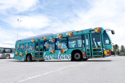 2023 Pride Bus wrapped with Bee Line by Joe Average