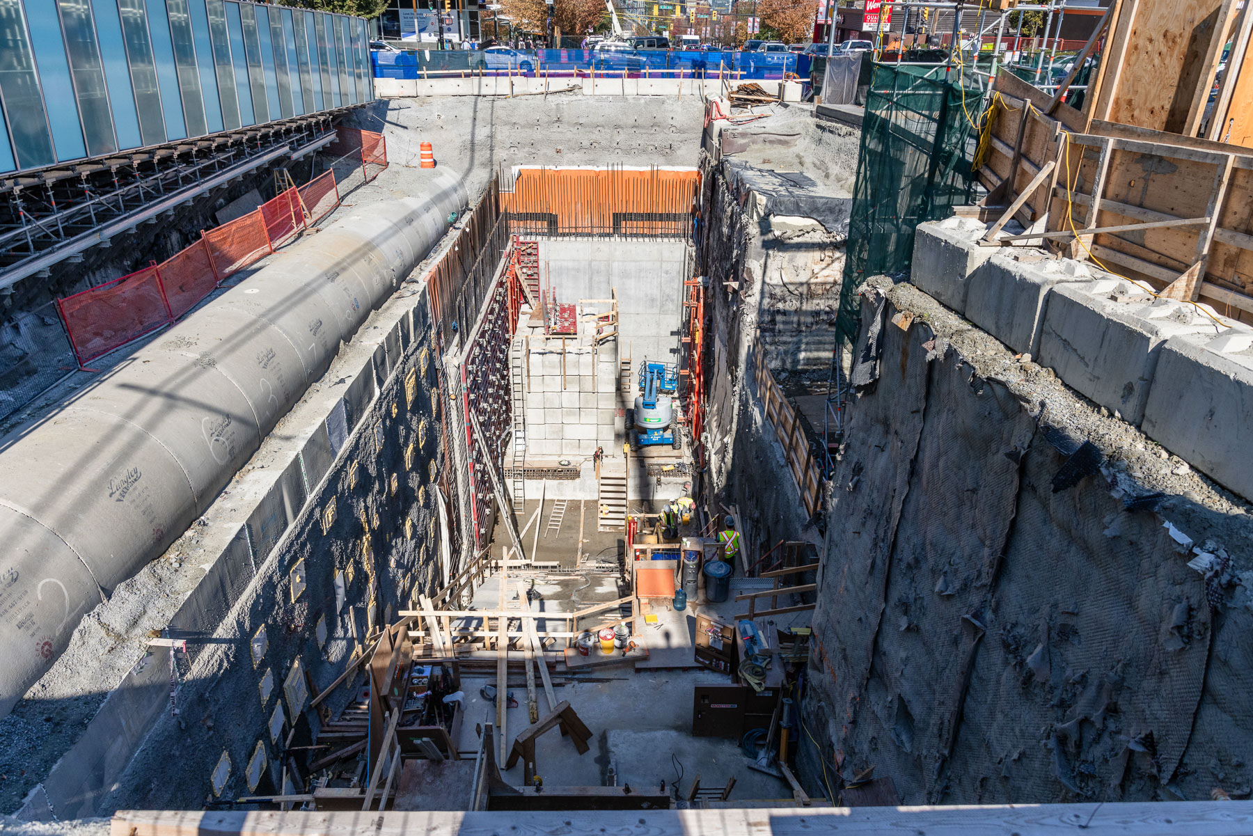 This is where escalators, stairs and an elevator will carry passengers between the future Millennium Line platform and the existing Canada Line southbound platform.
