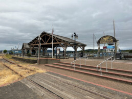 The stairs to the Coos Bay boardwalk