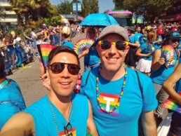 Jeff Busby and his boyfriend at Pride