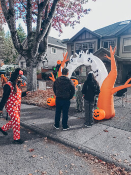 Children take part in the 2023 treat accessibly halloween village