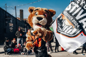 BC Lions mascot at the 2024 Grey Cup in Vancouver