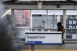 2024 DasherTrain SkyTrain Map installed at Sapperton Station