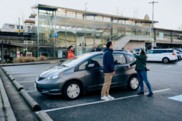 People exiting the vehicle after arriving at Coquitlam Central station