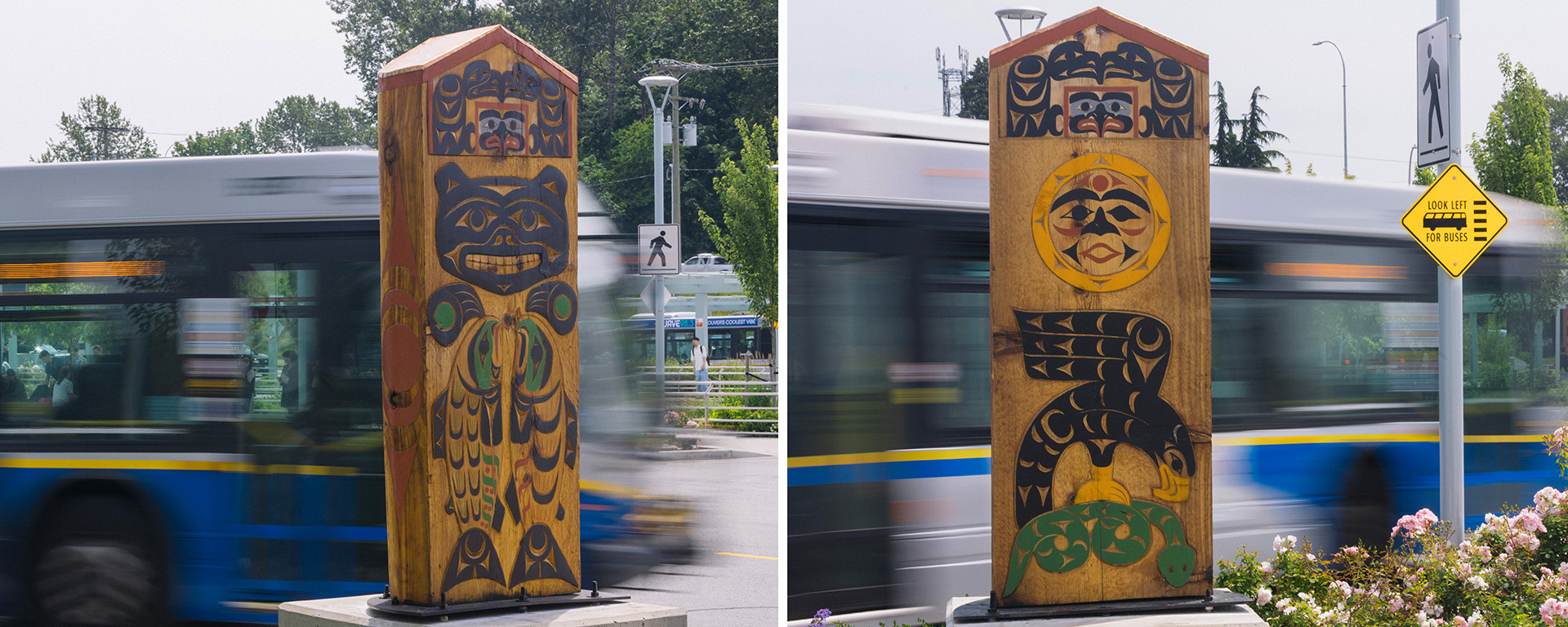 Indigenous artwork at Phibbs Exchange titled 'Welcome to ch’ich’exwi7kw'