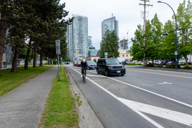 Cyclist on street