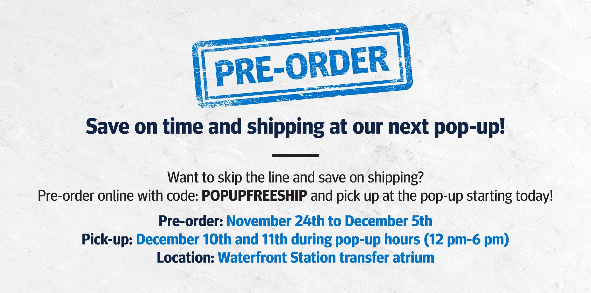 TransLink Store Holiday Pop-up shop pre-order information