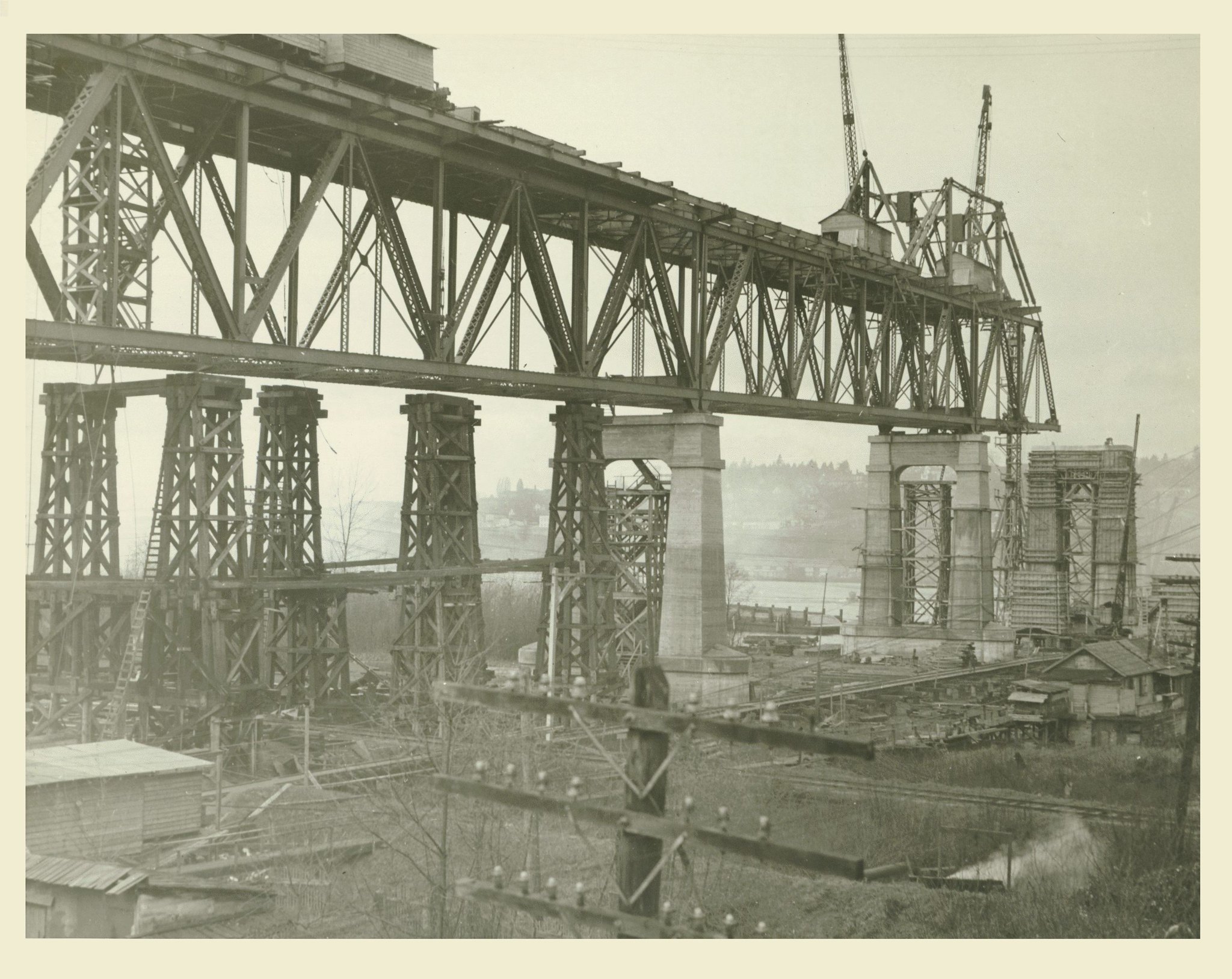 Construction of the Pattullo Bridge, circa 1936 A key connection between the communities of Surrey and New Westminster, the Pattullo Bridge was opened to traffic on November 15, 1937.