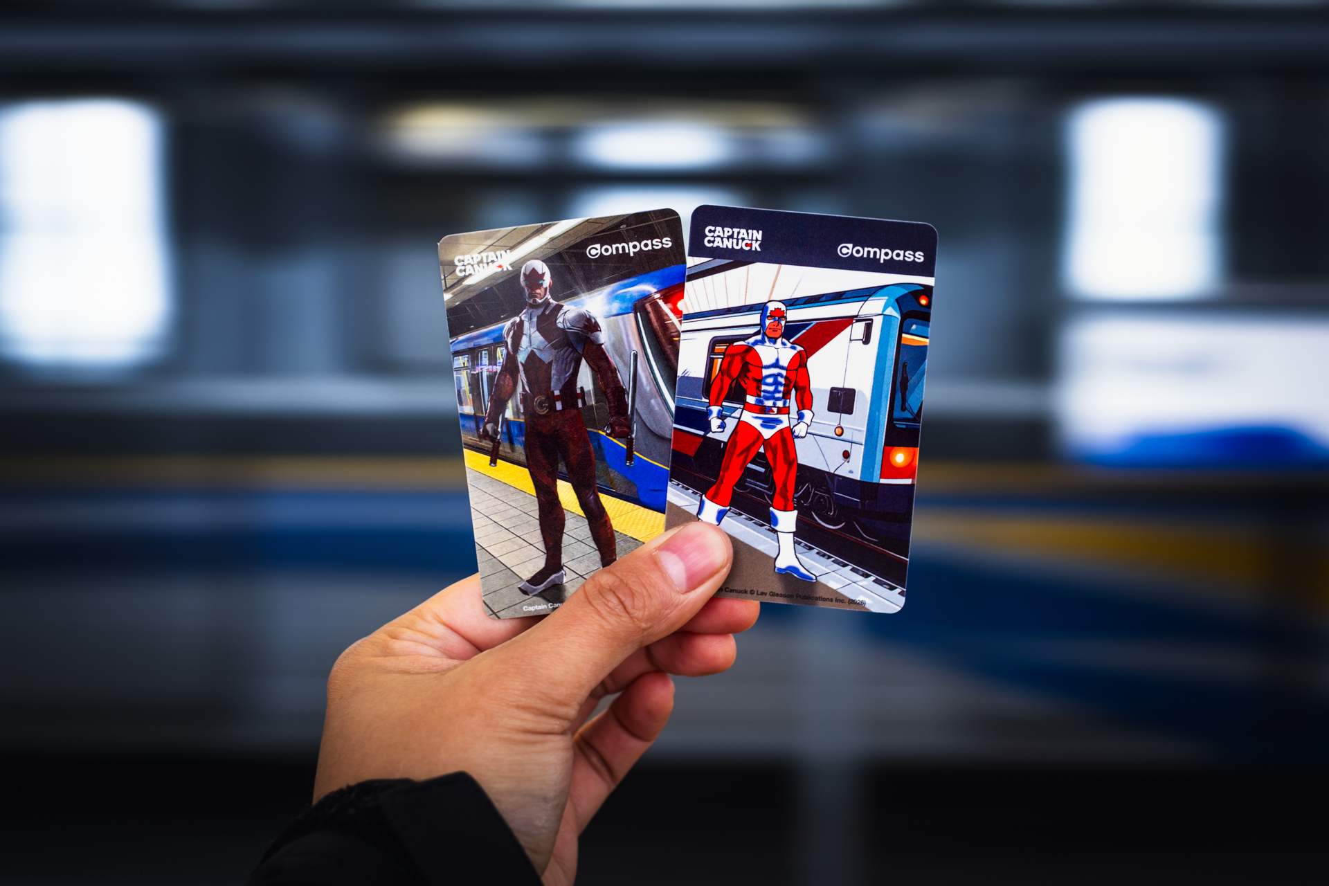 Captain Canuck Compass Cards featuring Mark I and Mark V SkyTrains
