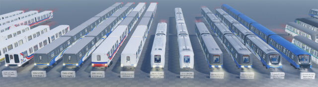 Different model of SkyTrain cars in Roblox