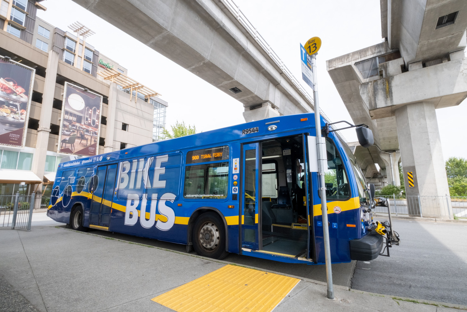 Bike Bus parked outside Bridgeport Station